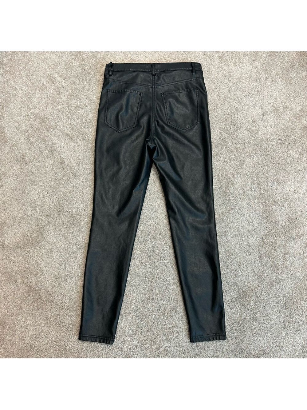 Aritzia Wilfred Adrienne Faux Leather Pleather Vegan Skinny Pant Black Sz 6 - Picture 3 of 14